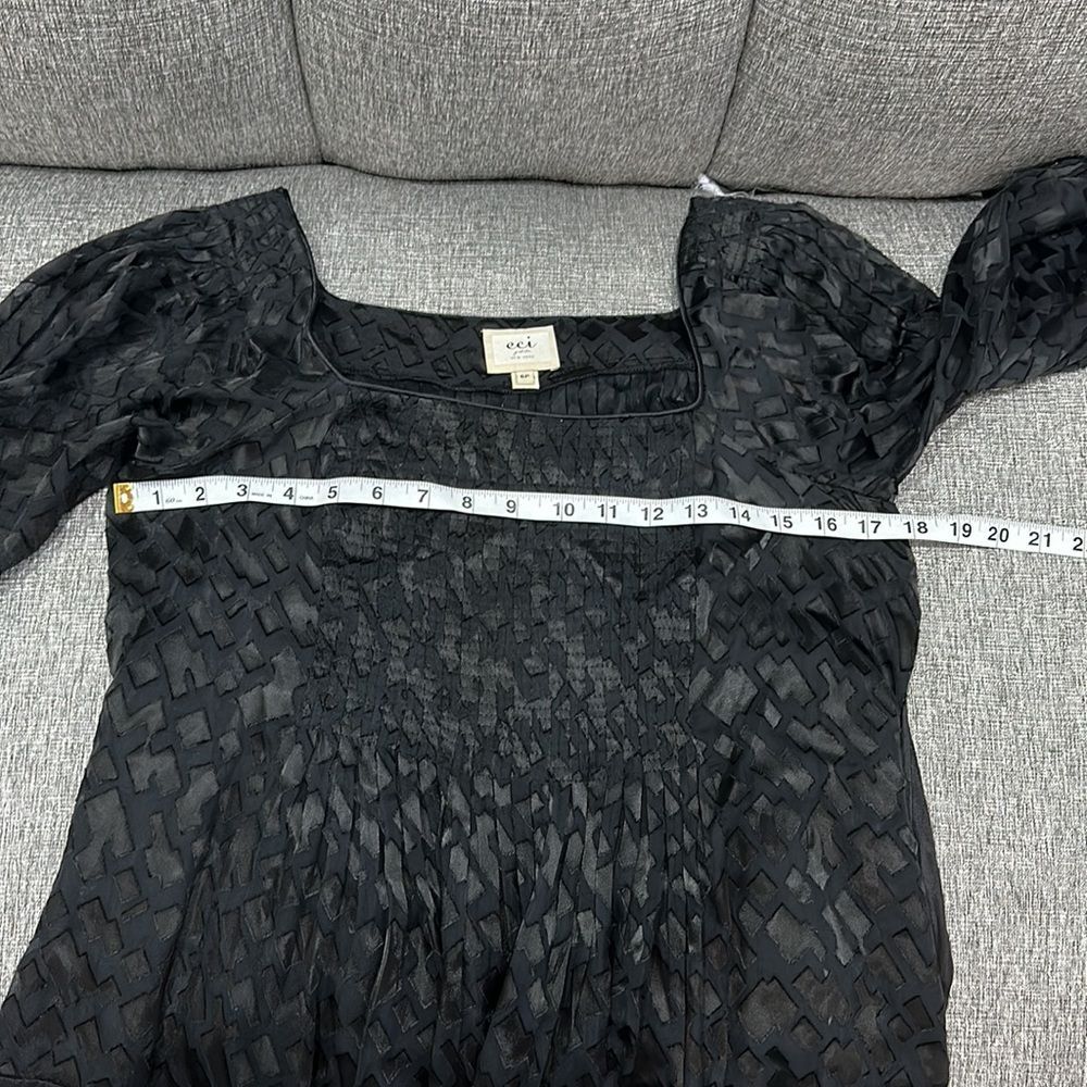 ECI New York Womens Tie Back  PleatedChiffon Blouse Sz 6P - Picture 16 of 16